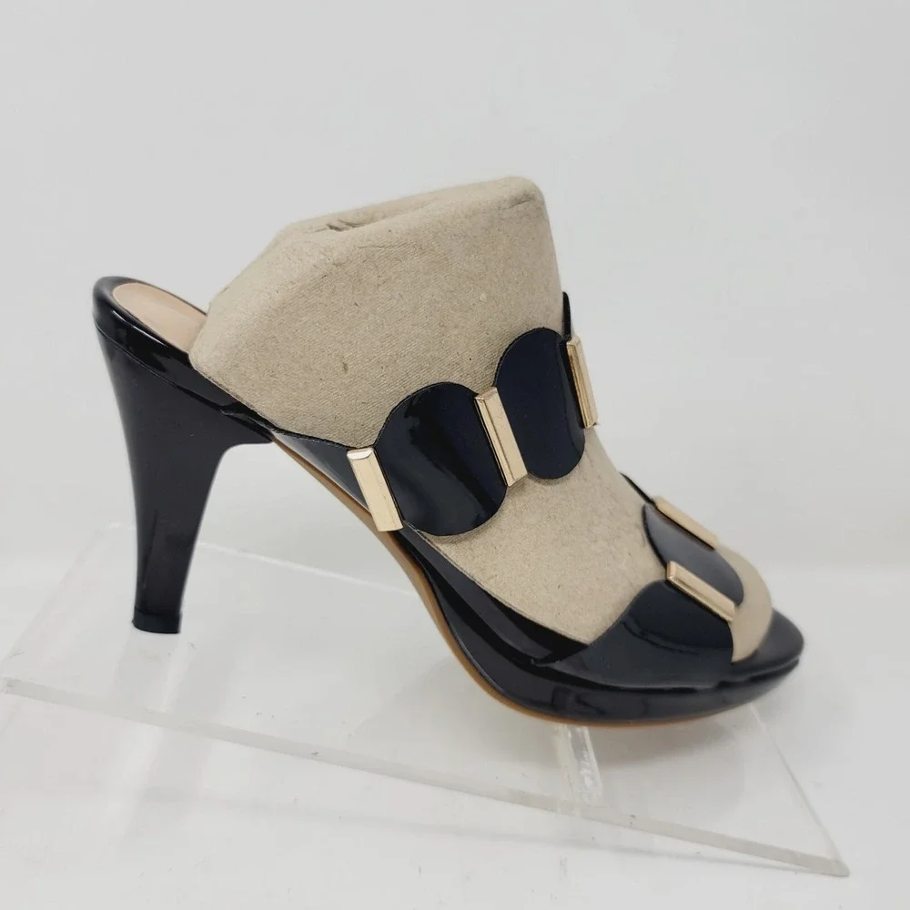4th Season Women's Pumps Sz 9.5 M Black High Heels Sandals Shoes